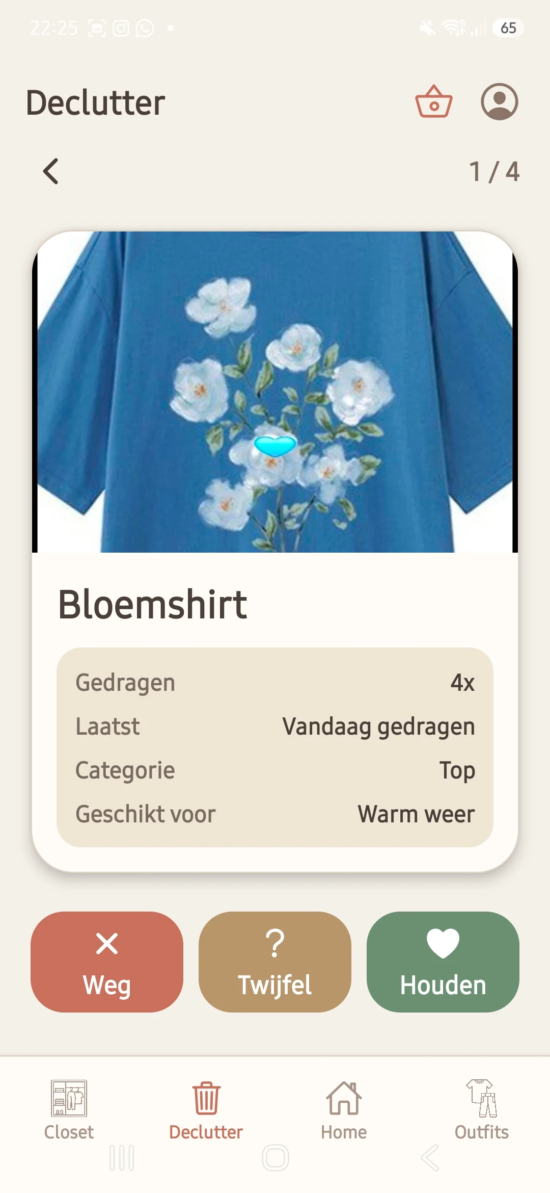 Screenshot voor project LeCloset