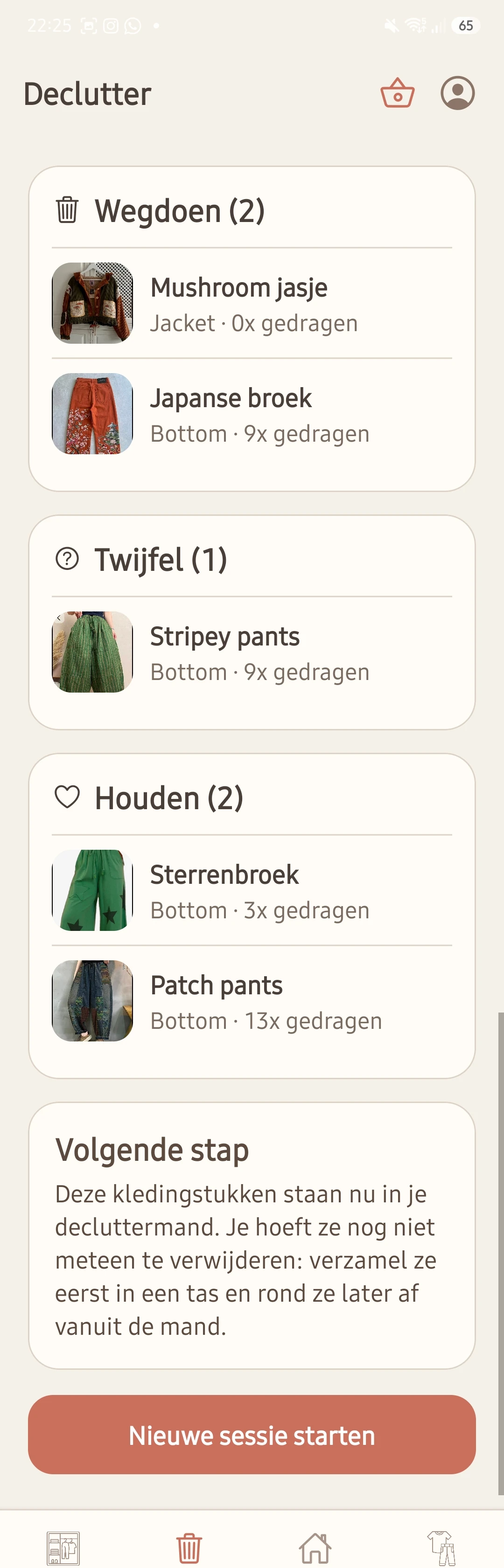 Screenshot voor project LeCloset