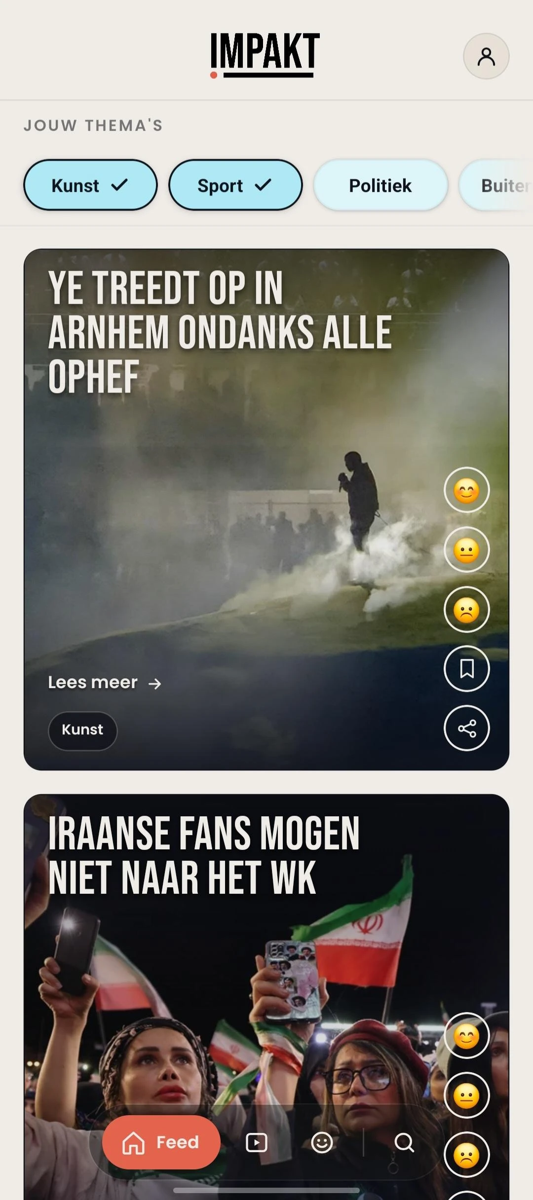 Screenshot voor project Impakt