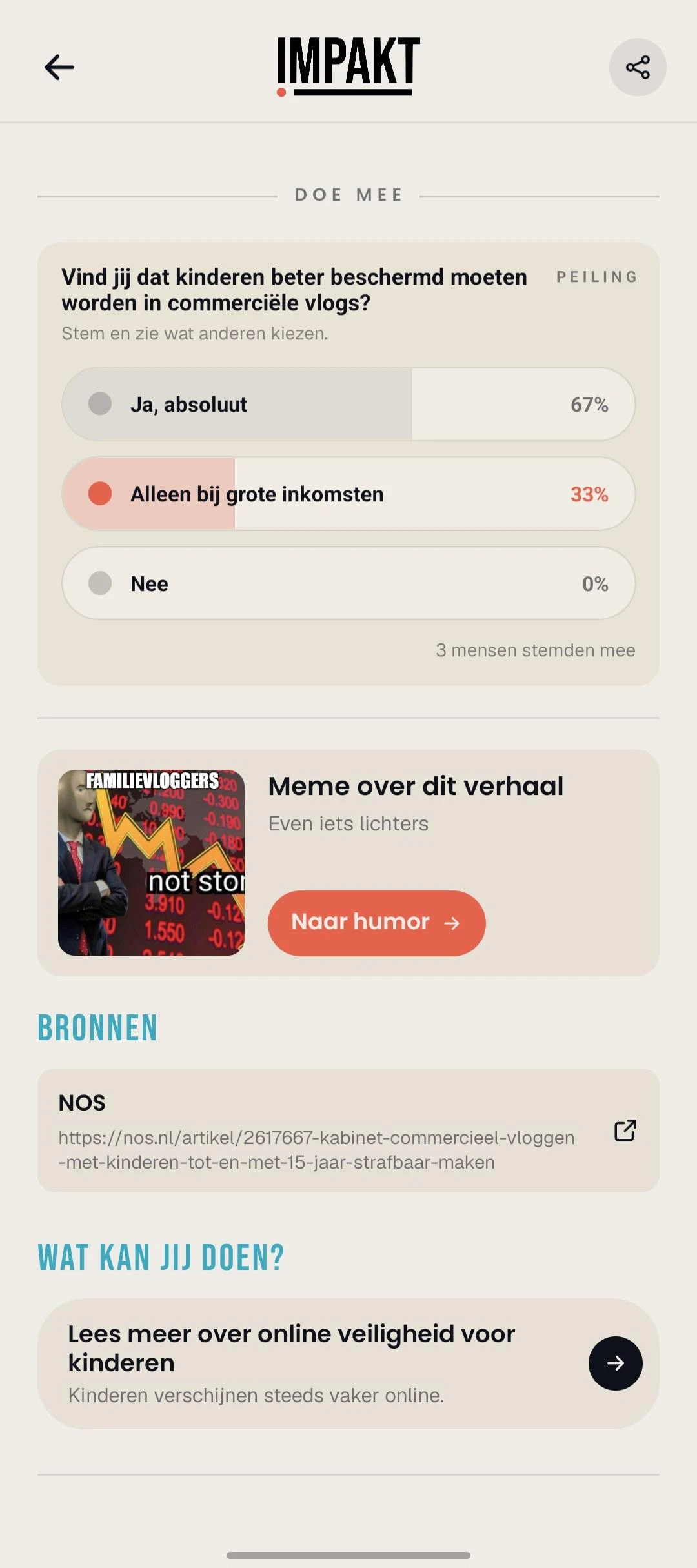 Screenshot voor project Impakt