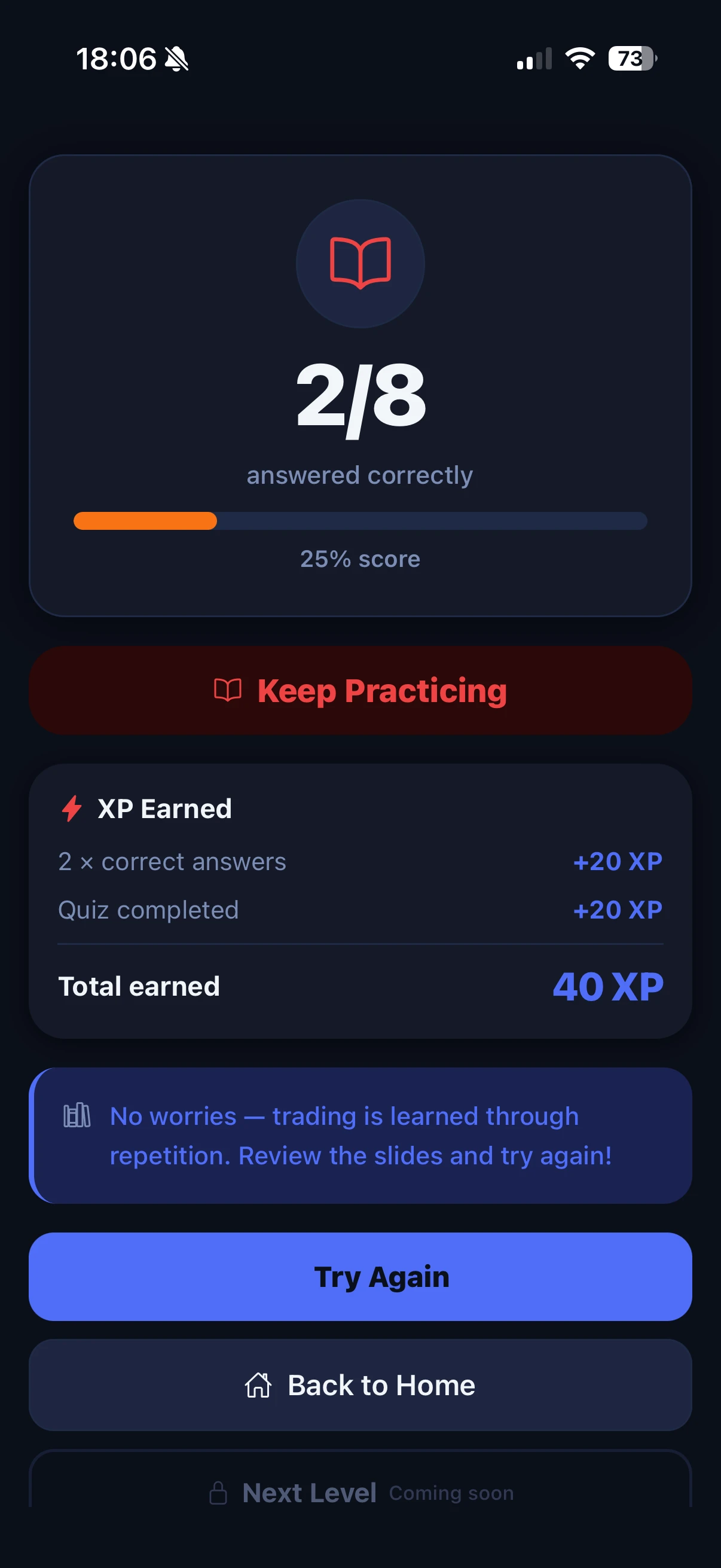 Screenshot voor project TradeLearn