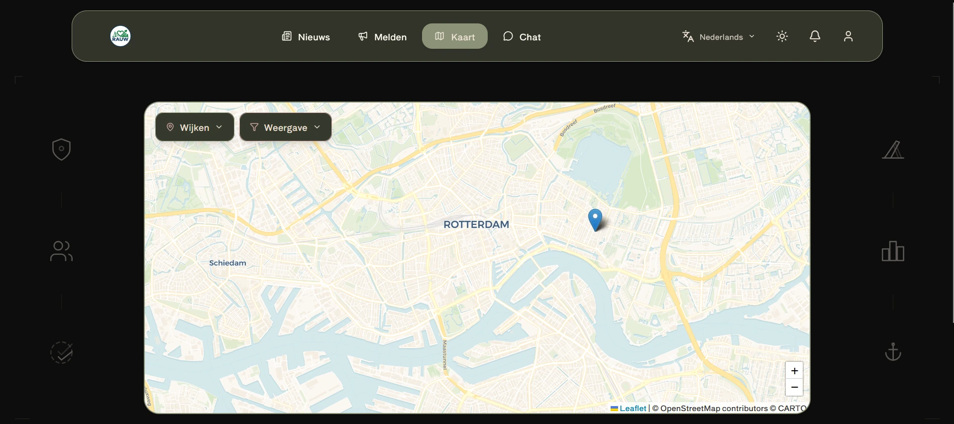 Screenshot voor project Rotterdamse Actie Uit de Wijken