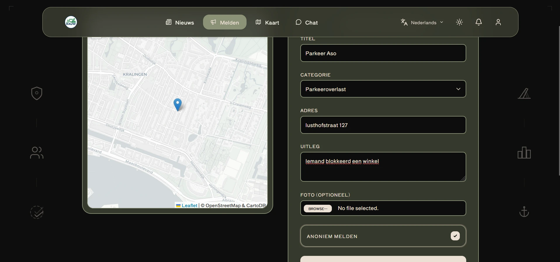 Screenshot voor project Rotterdamse Actie Uit de Wijken