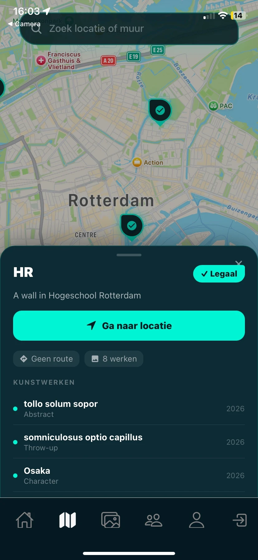 Screenshot voor project Artitag