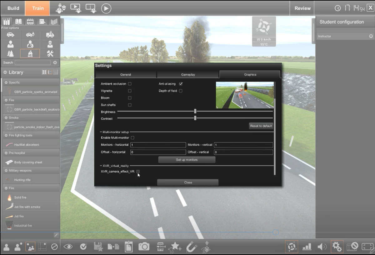 Screenshot voor project Virtual Reality in XVR