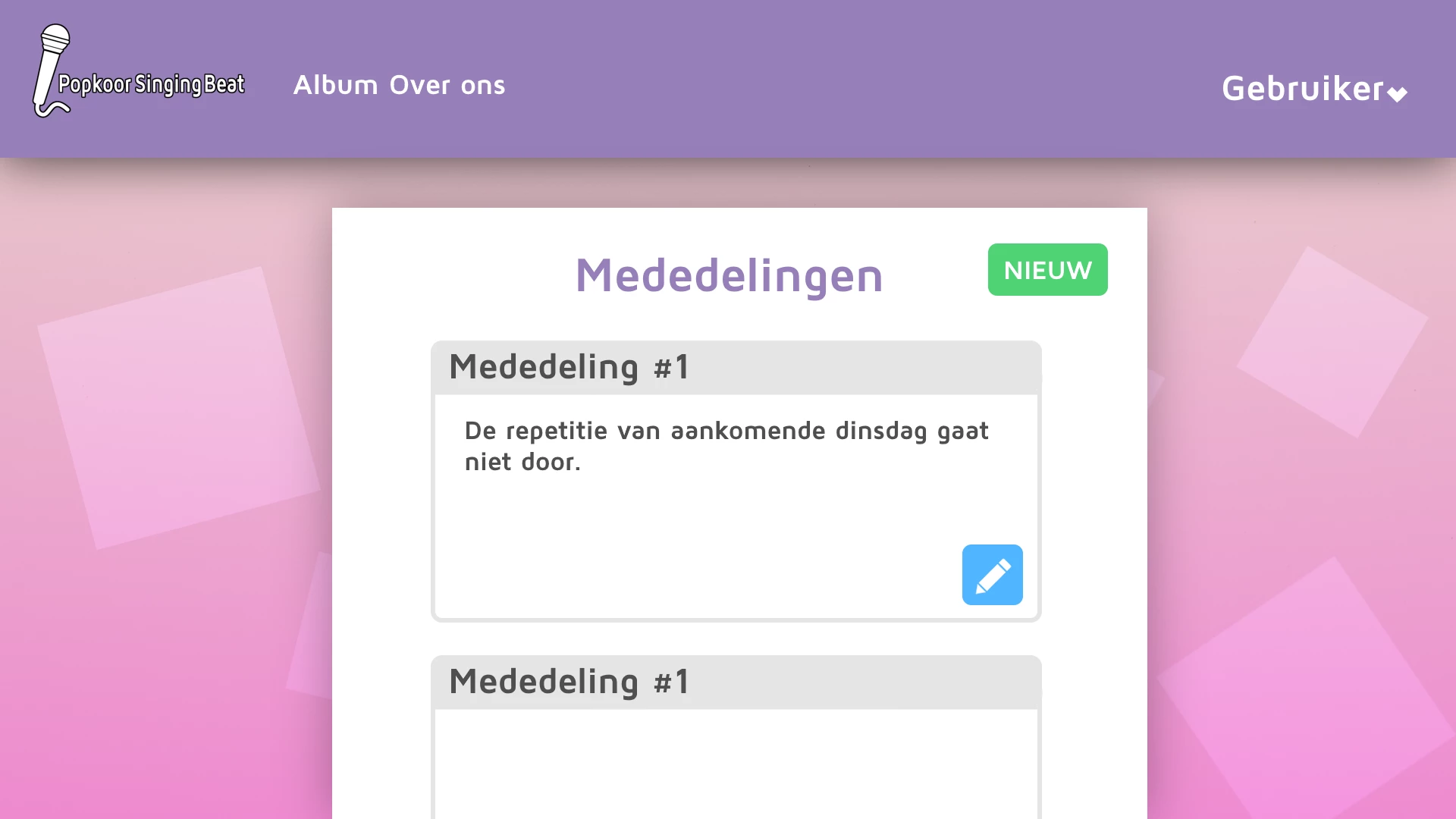 Screenshot voor project Popkoor Renewed