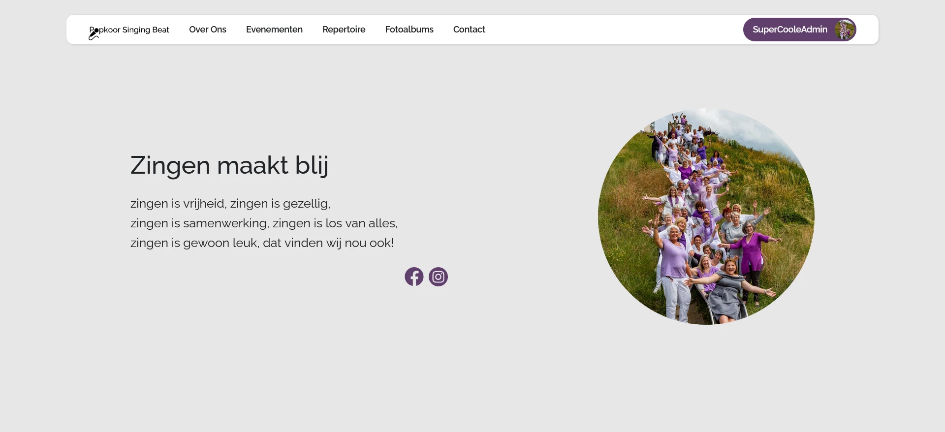 Screenshot voor project Oefensysteem Popkoor