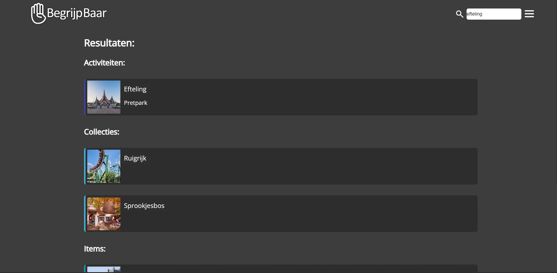 Screenshot voor project Begrijpbaar