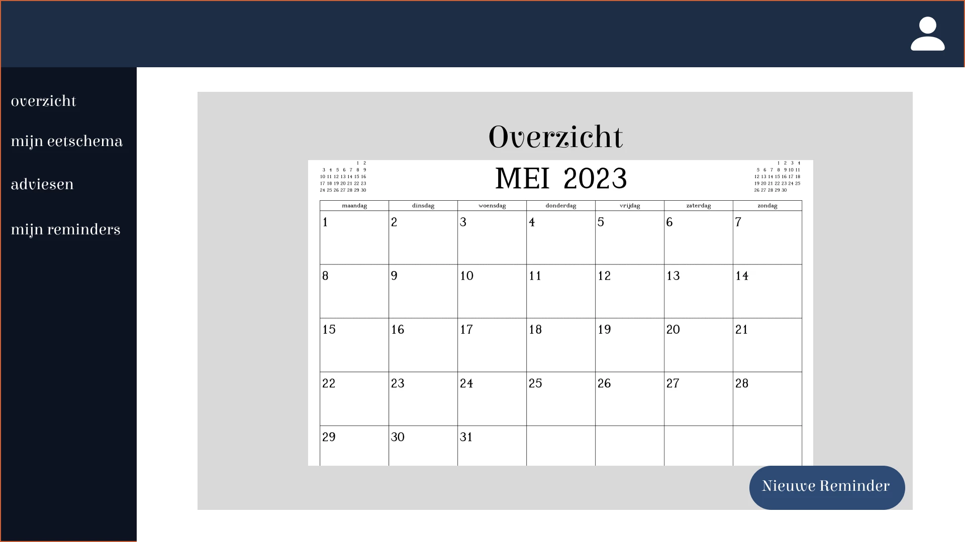 Screenshot voor project My Meal Journey