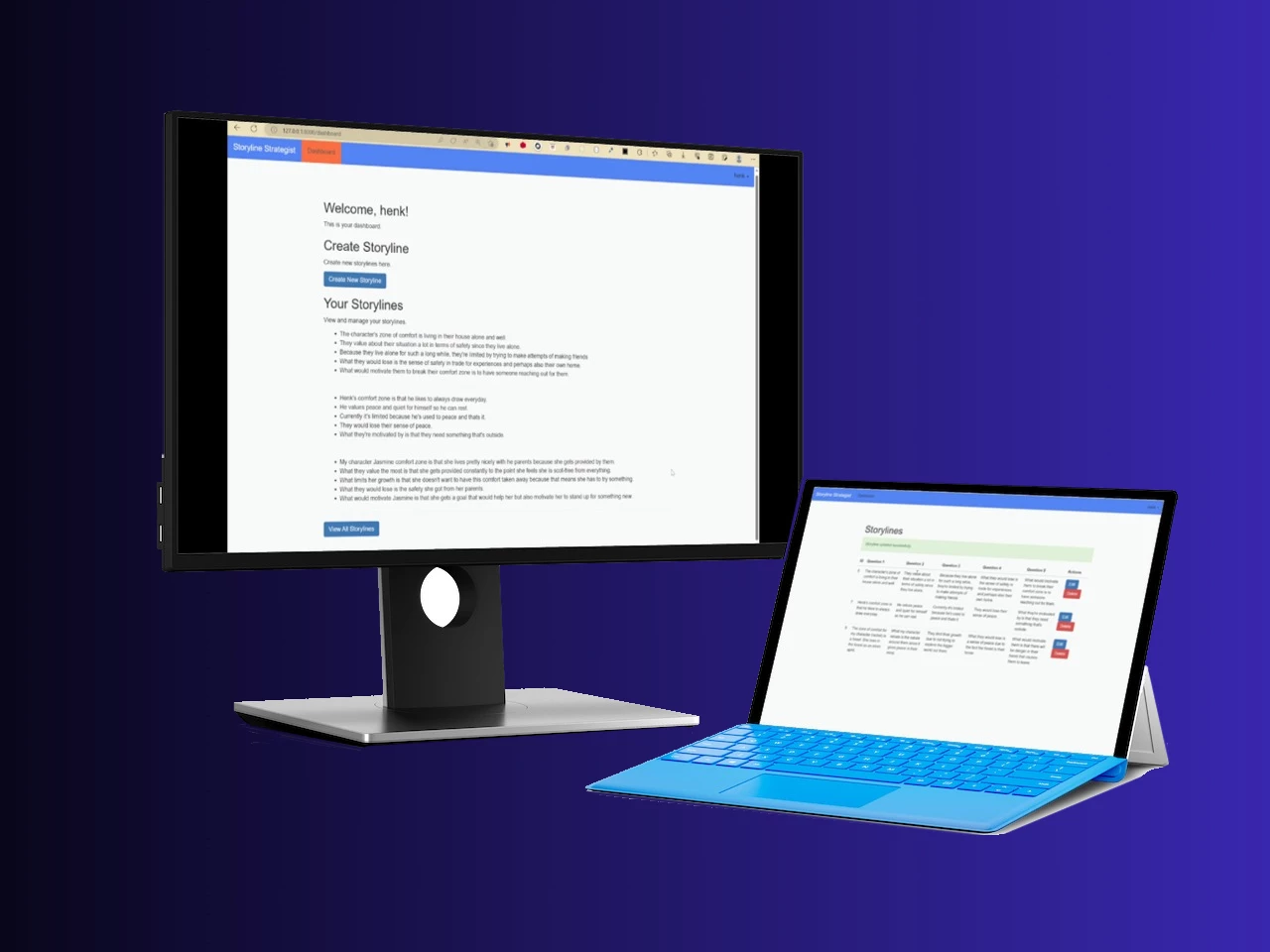 Screenshot voor project Storyline Strategist