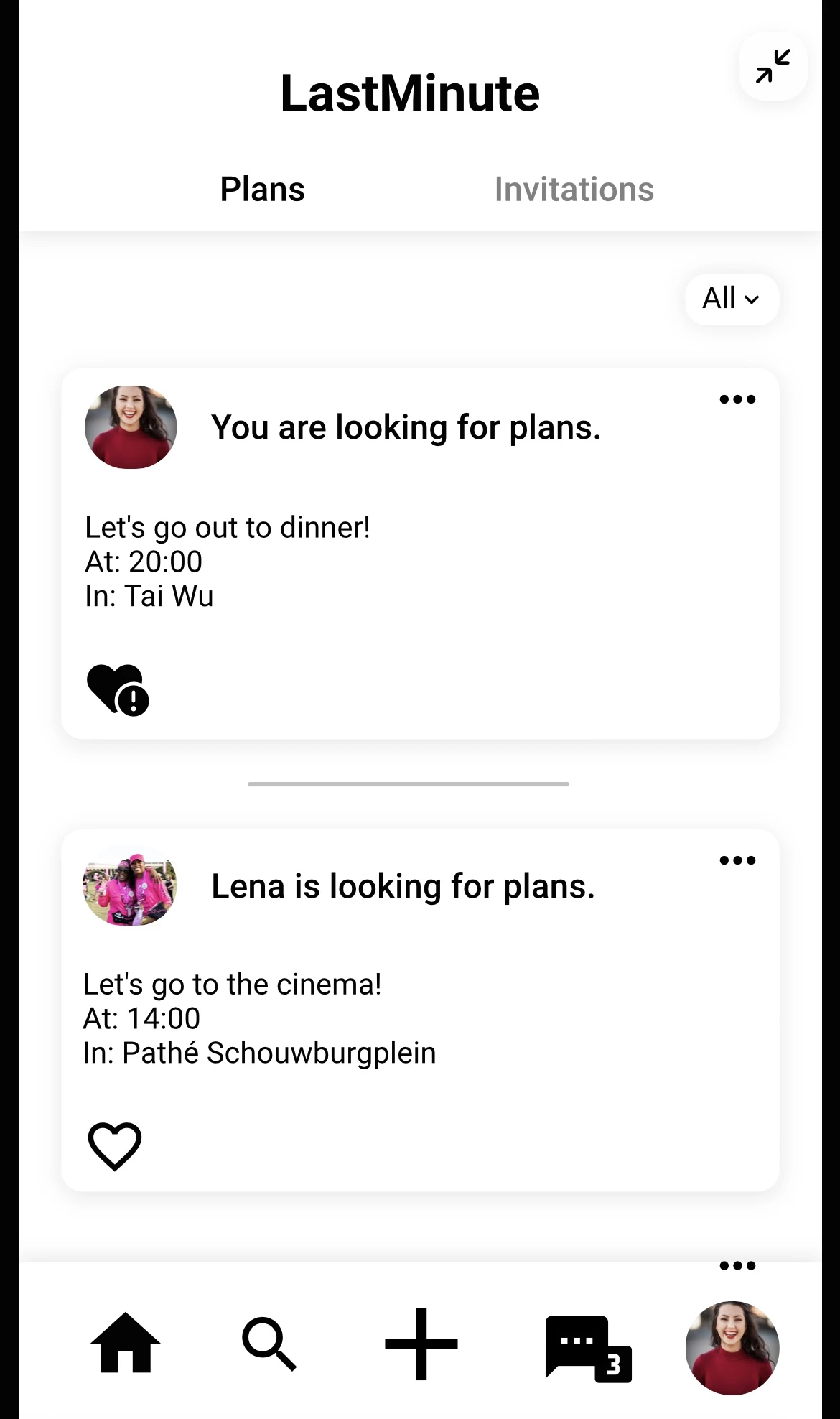 Screenshot voor project LastMinute