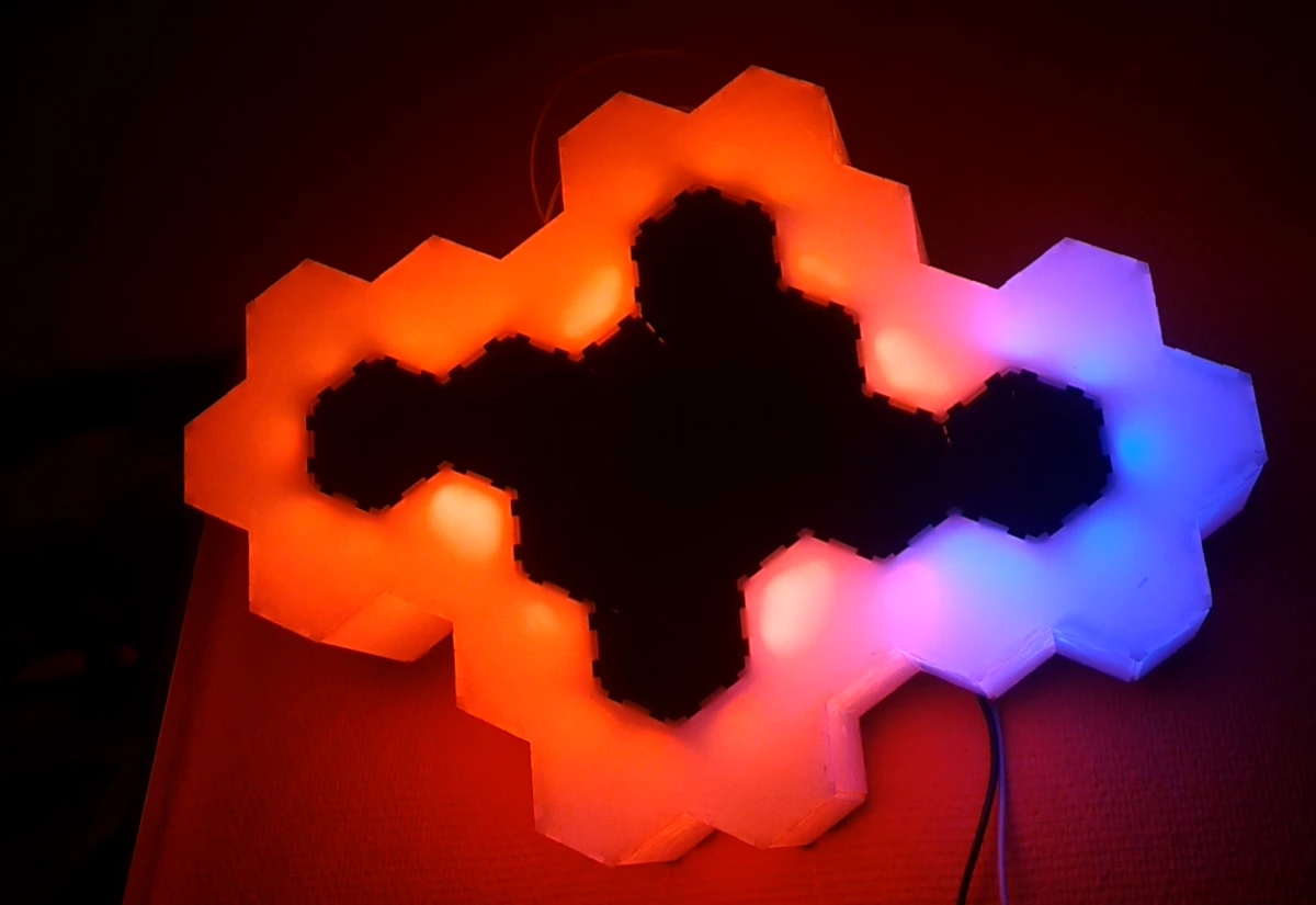 Screenshot voor project Hackable Hexagon Lamp