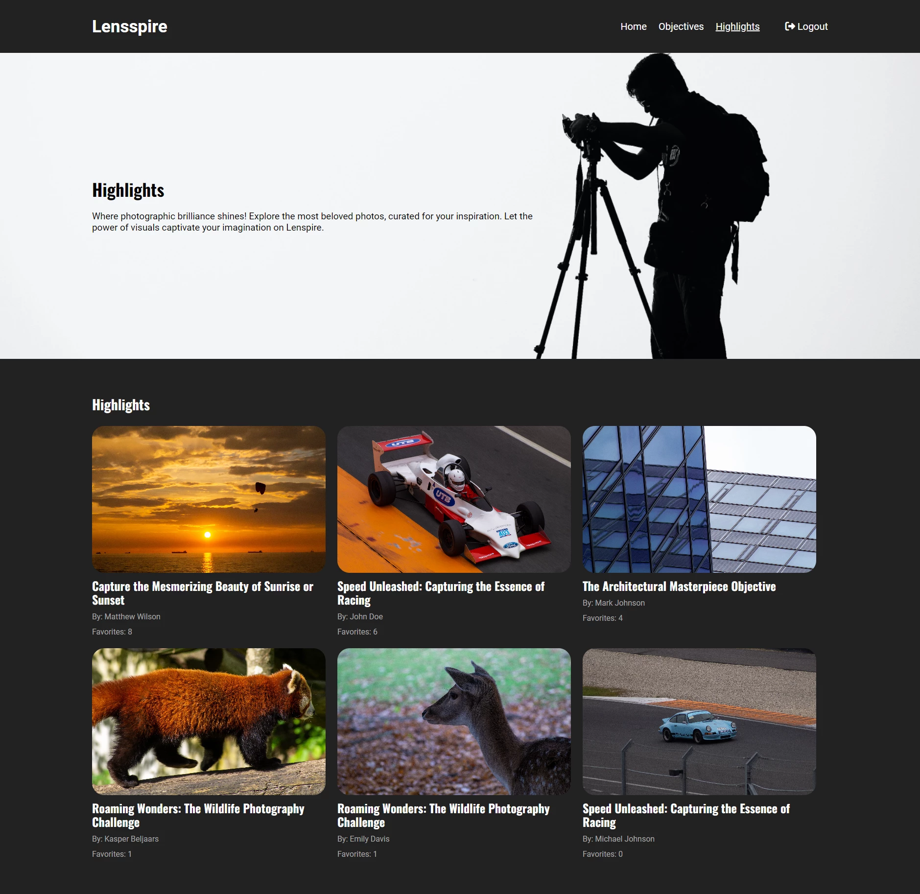 Screenshot voor project Lenspire