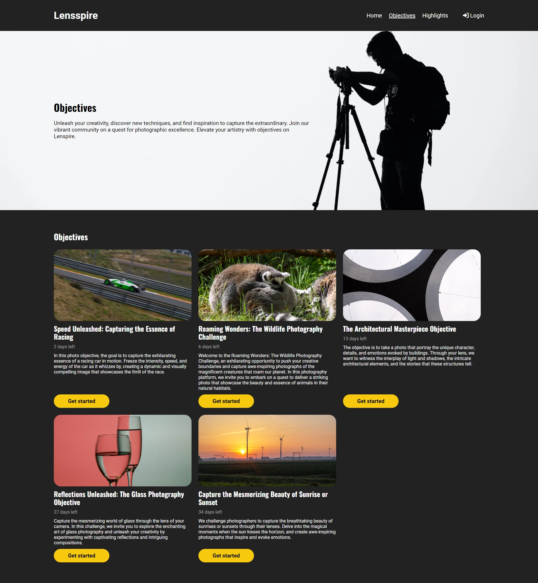 Screenshot voor project Lenspire