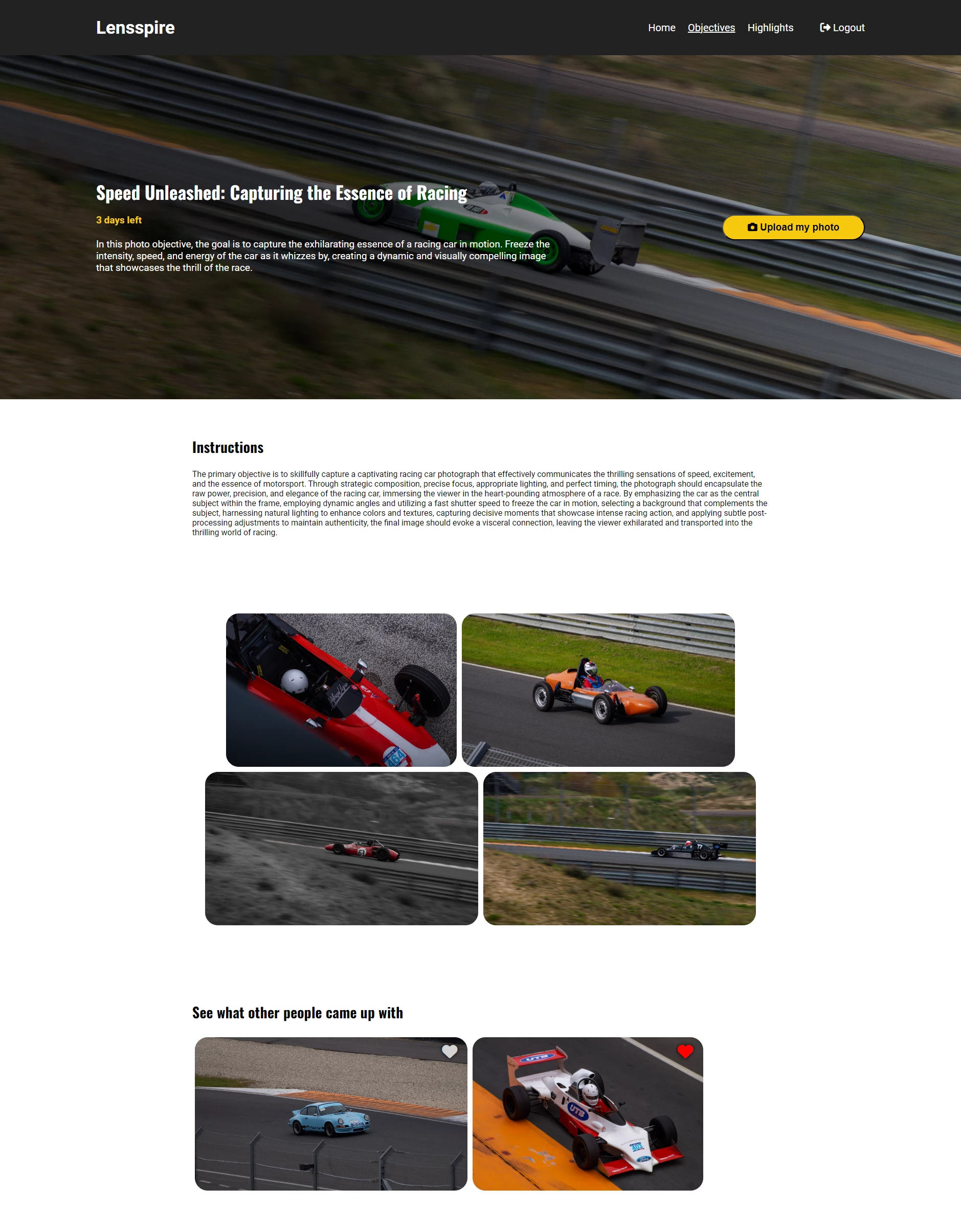 Screenshot voor project Lenspire