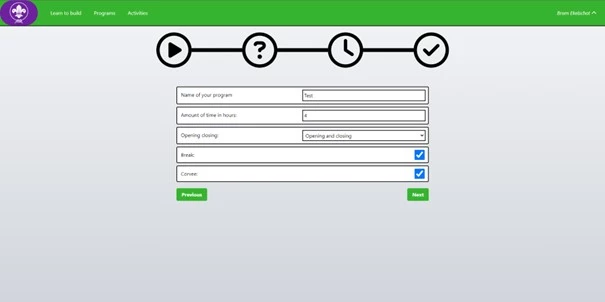 Screenshot voor project The Scout Activitybank