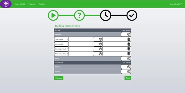 Screenshot voor project The Scout Activitybank