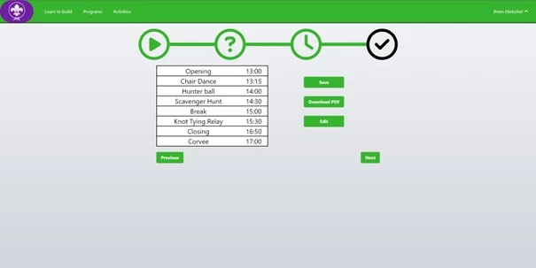 Screenshot voor project The Scout Activitybank