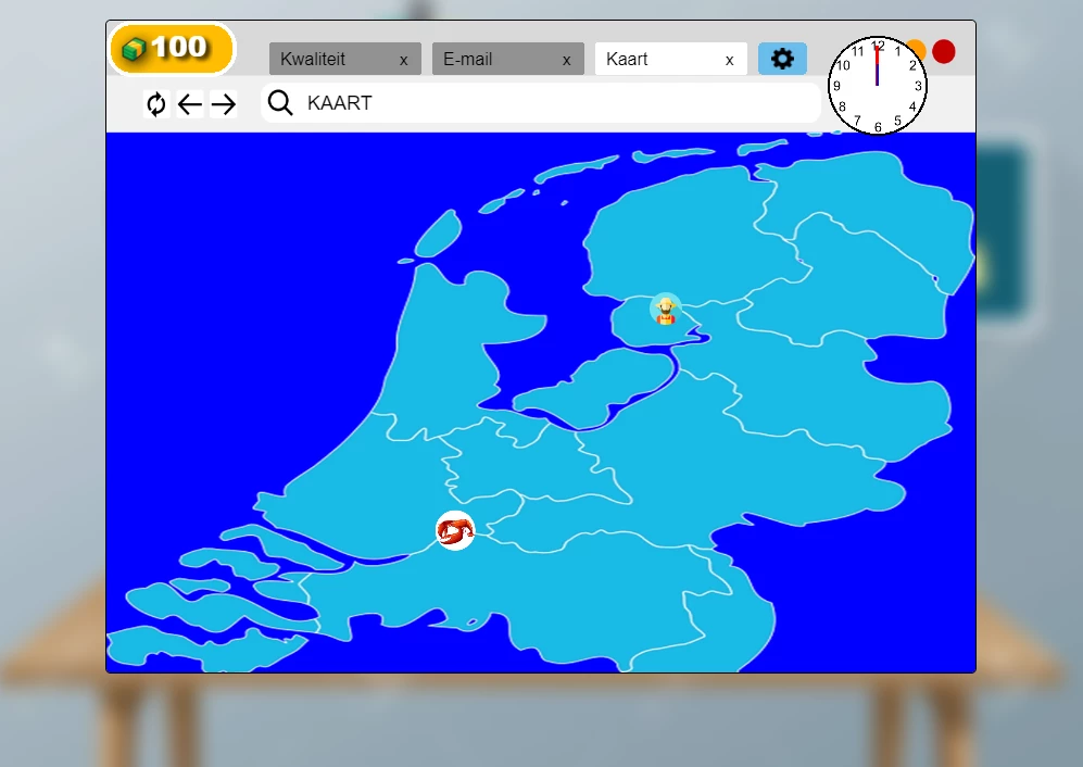 Screenshot voor project Waterschappie, de waterschapsgame
