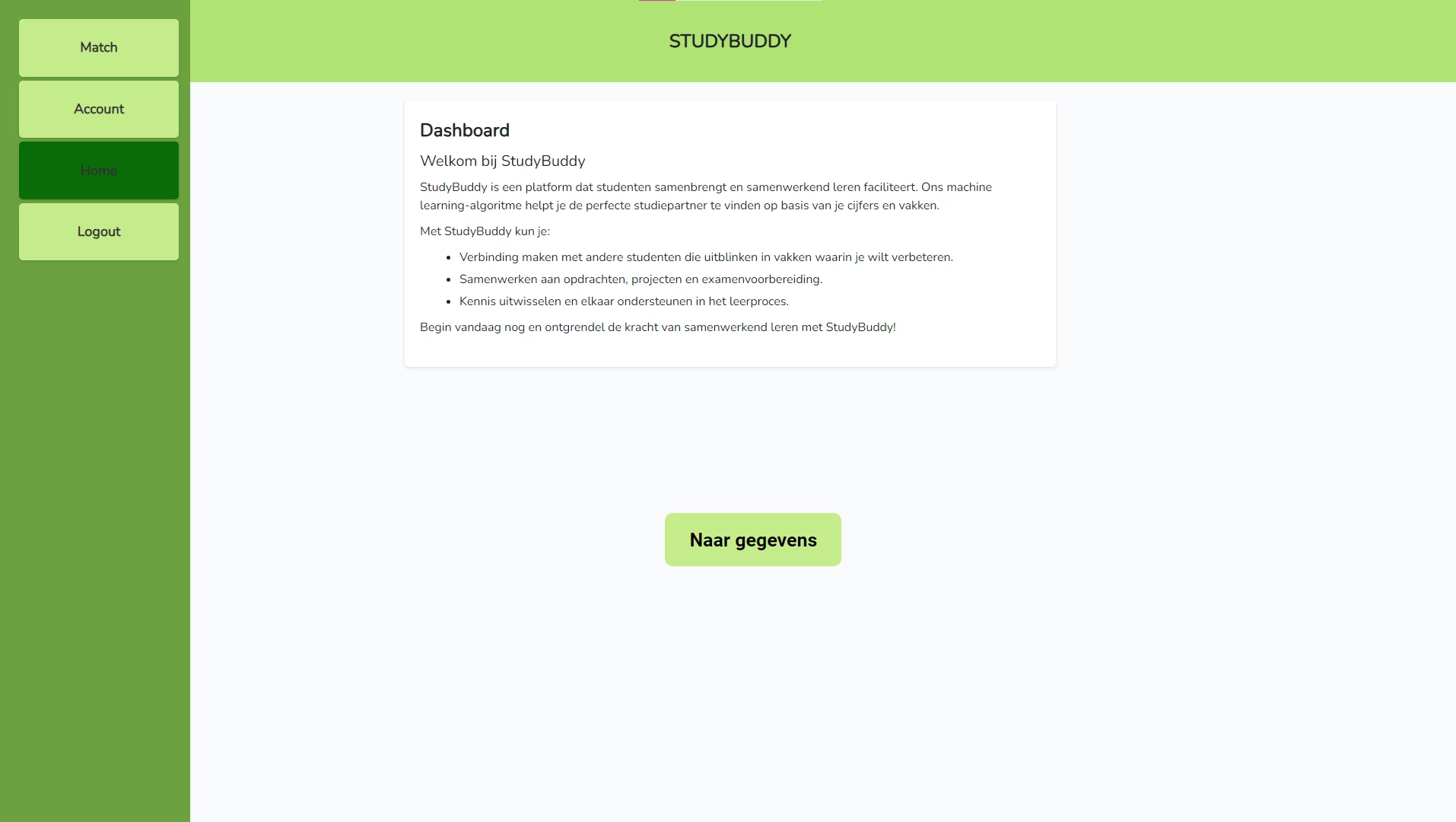 Screenshot voor project StudyBuddy