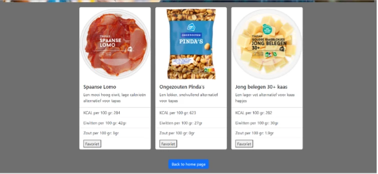 Screenshot voor project Snackturnatives