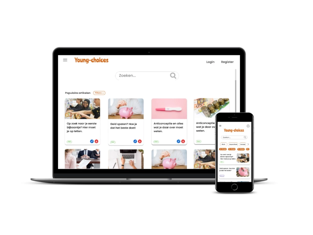 Screenshot voor project Young-Choices