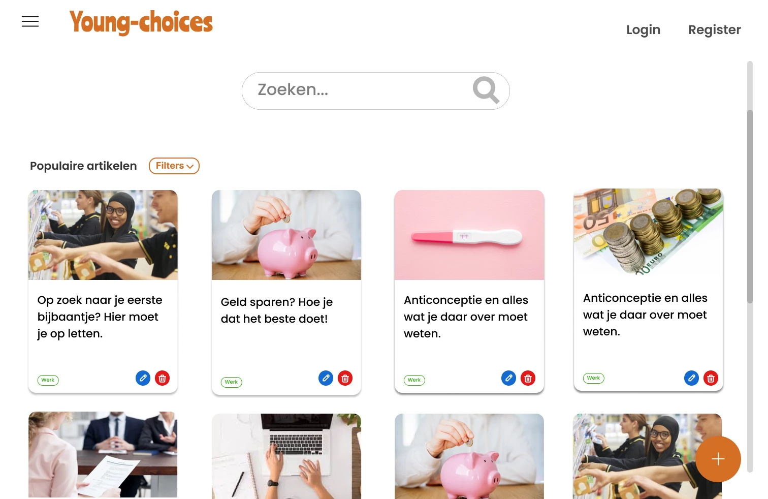 Screenshot voor project Young-Choices