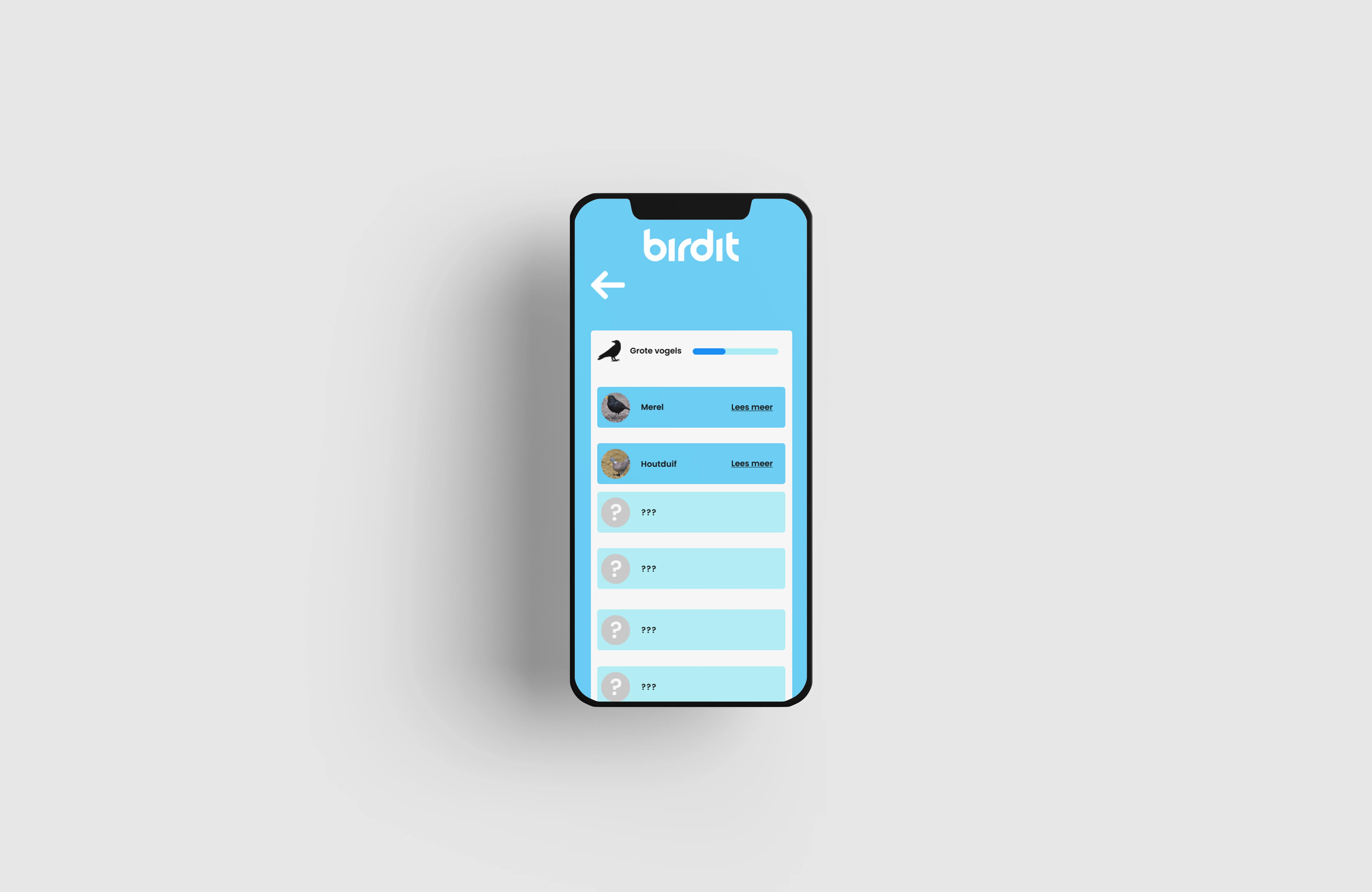 Screenshot voor project Birdit