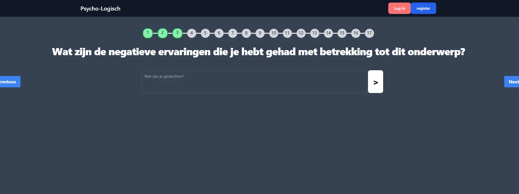 Screenshot voor project Psycho-Logisch