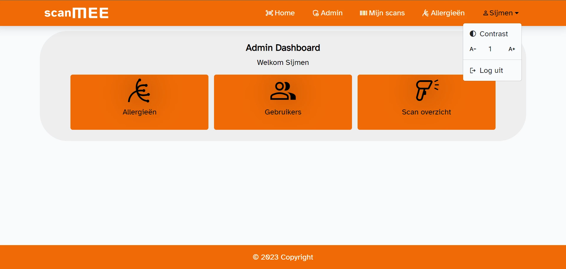 Screenshot voor project ScanMEE