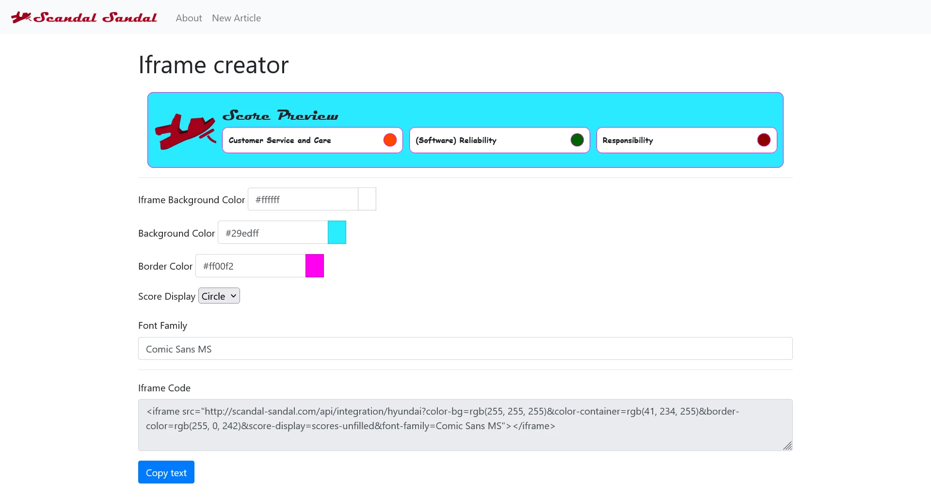 Screenshot voor project The Scandal Sandal