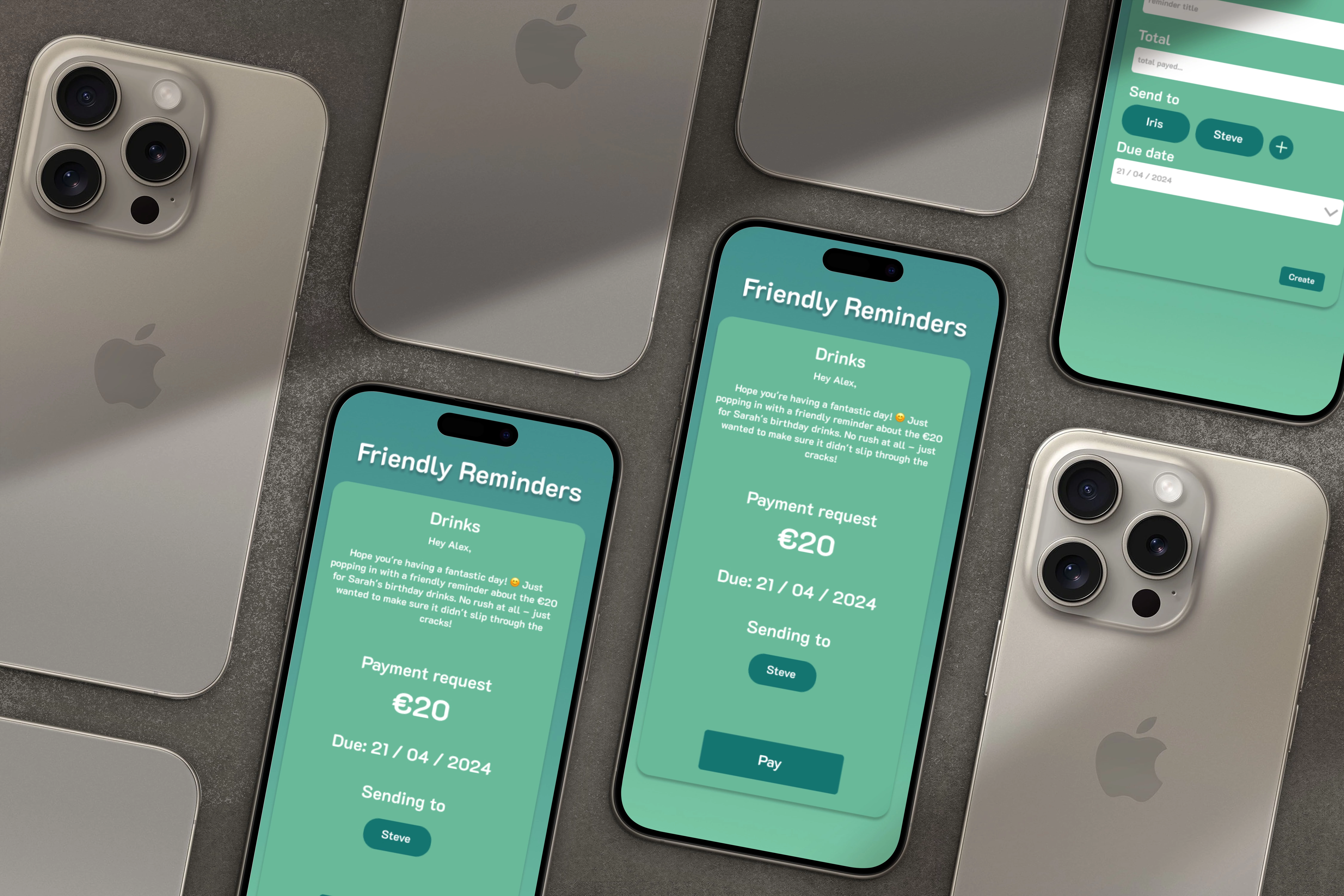 Screenshot voor project Friendly Reminders