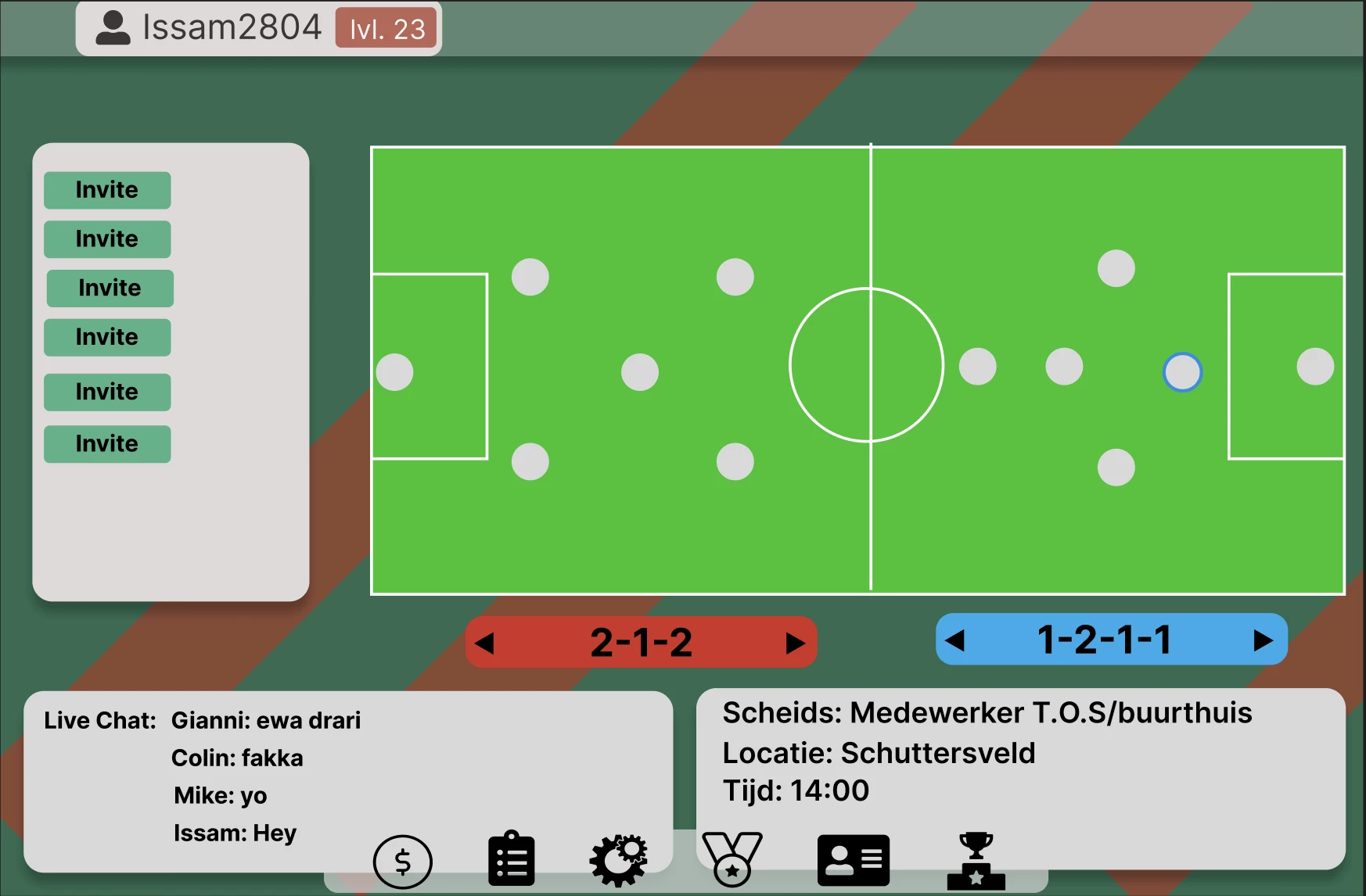Screenshot voor project Ballieue (Straatvoetball app)