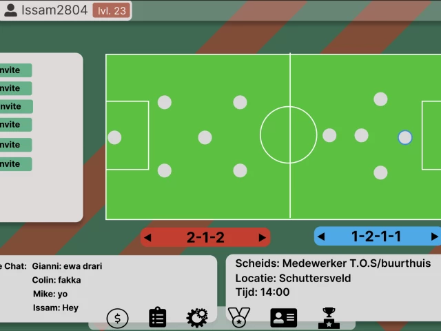 Screenshot voor project Ballieue (Straatvoetball app)