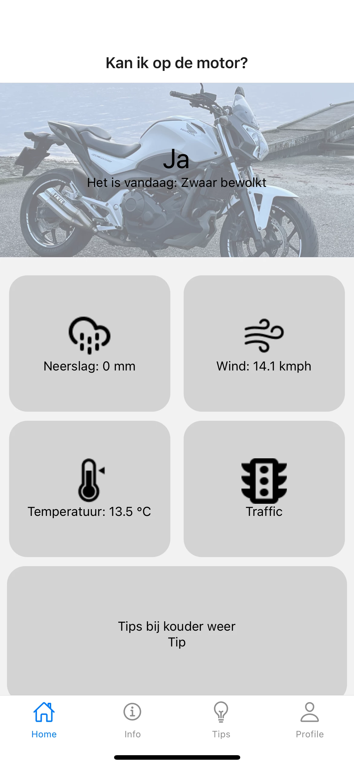 Screenshot voor project Kan ik op de motor?