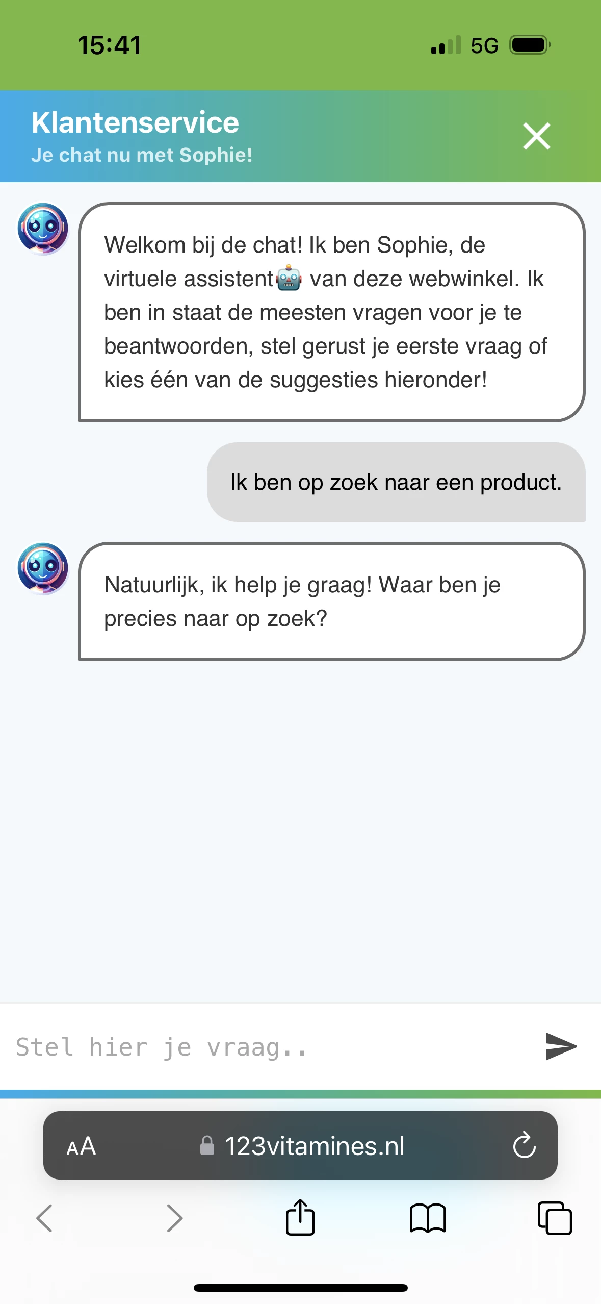 Screenshot voor project Soof AI