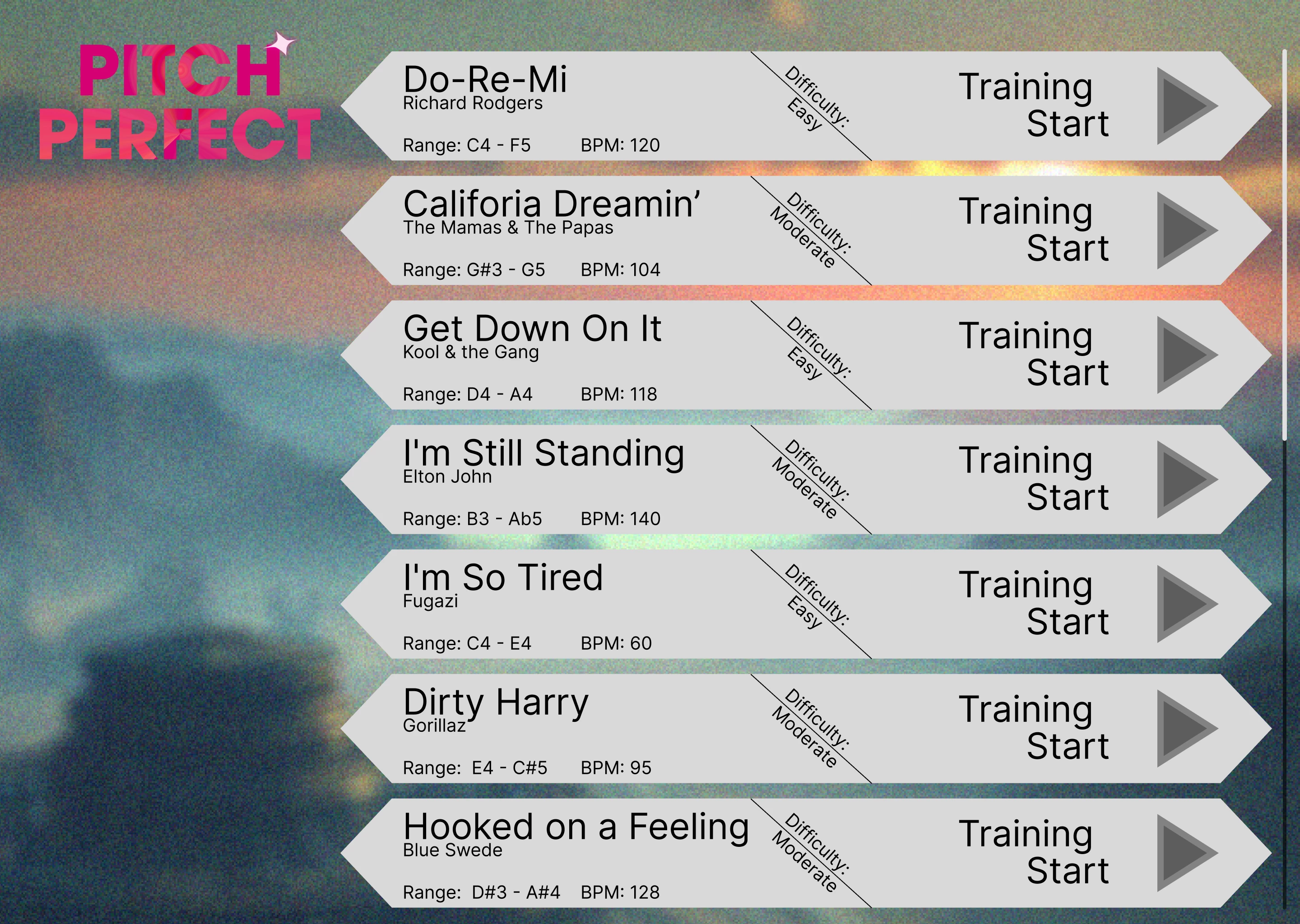 Screenshot voor project Pitch Perfect