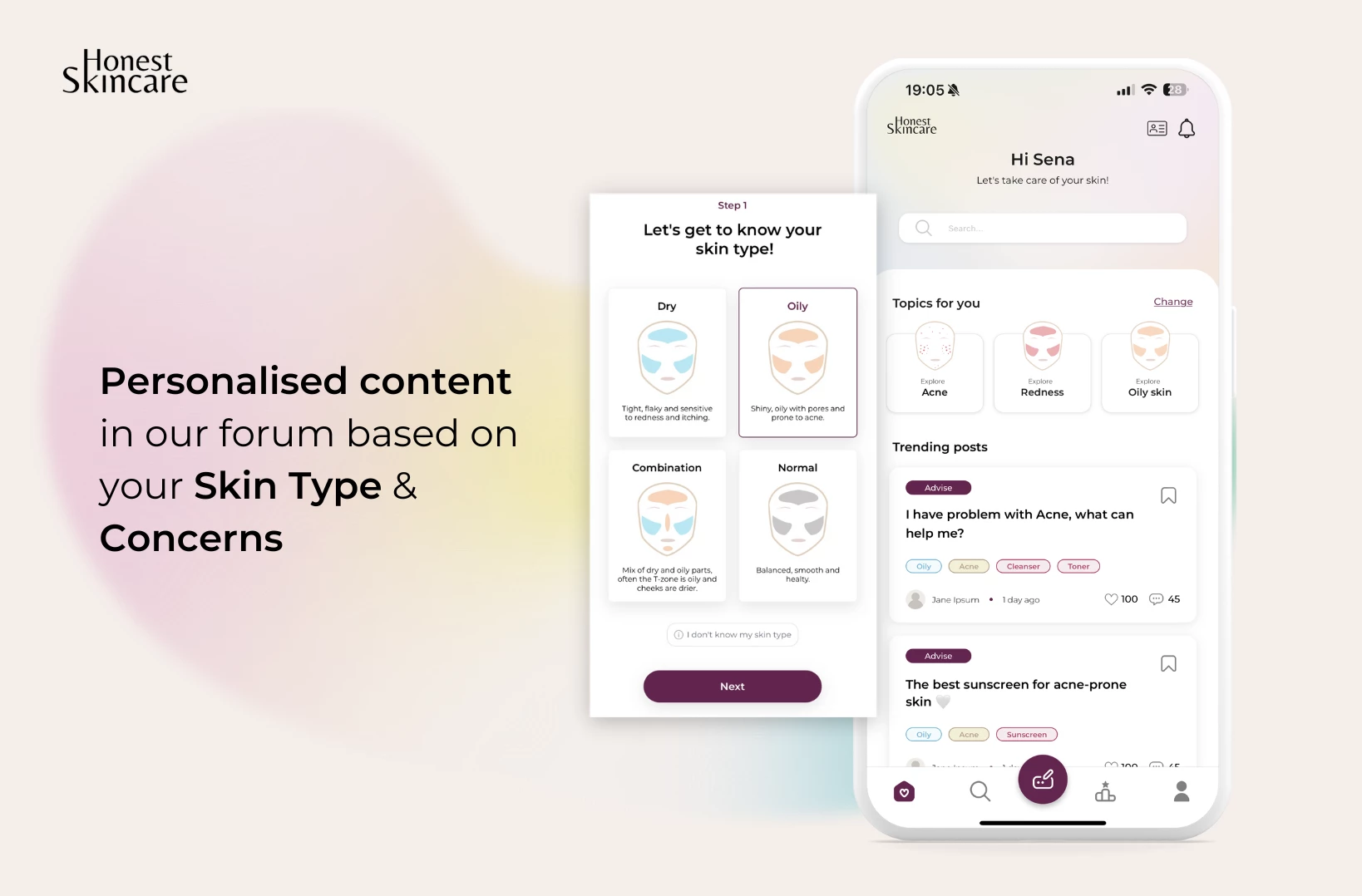 Screenshot voor project Honest Skincare