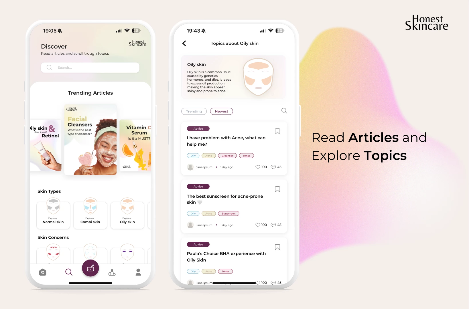 Screenshot voor project Honest Skincare