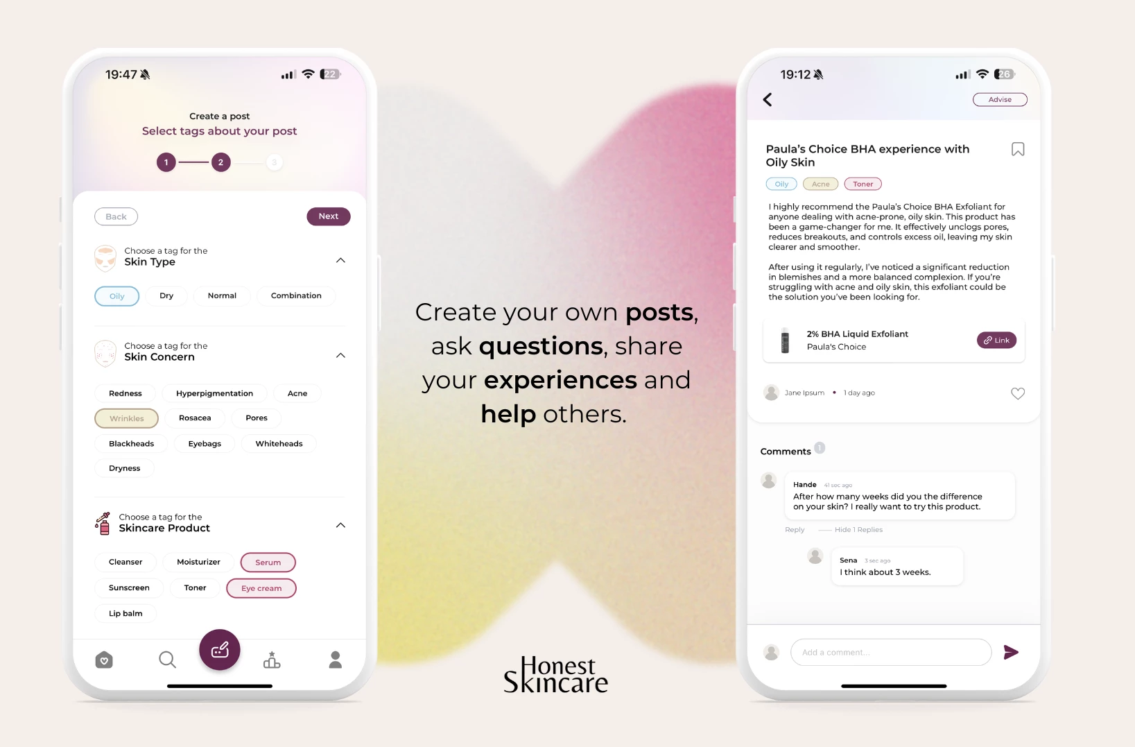 Screenshot voor project Honest Skincare