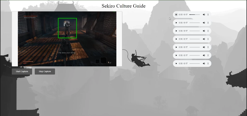 Screenshot voor project Culture Guide Sekiro: Shadows die Twice