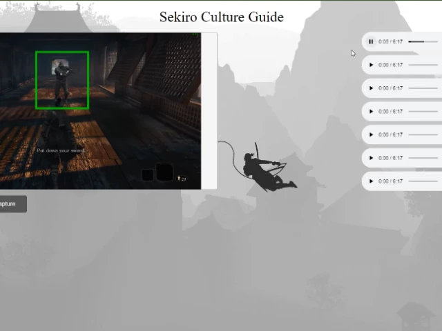 Screenshot voor project Culture Guide Sekiro: Shadows die Twice