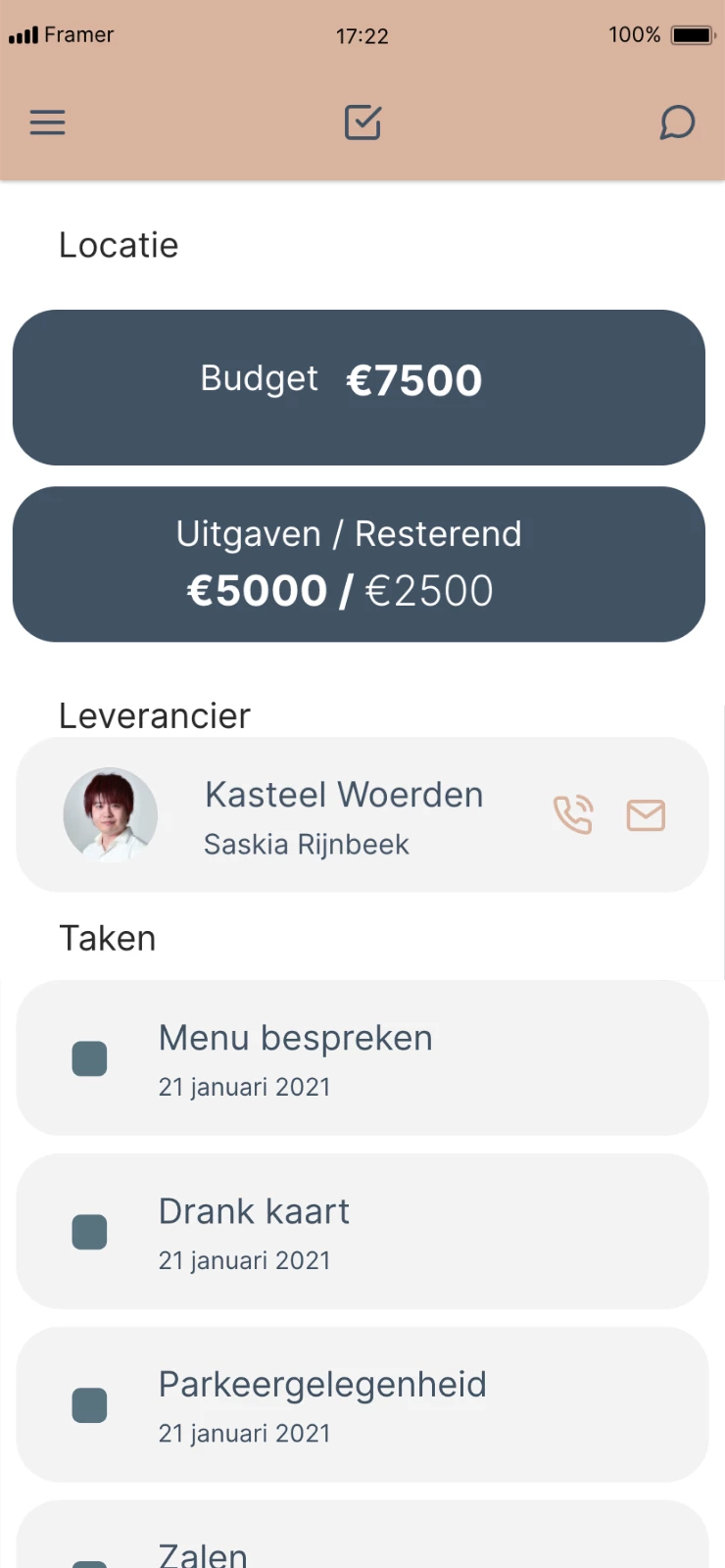 Screenshot voor project Weddle