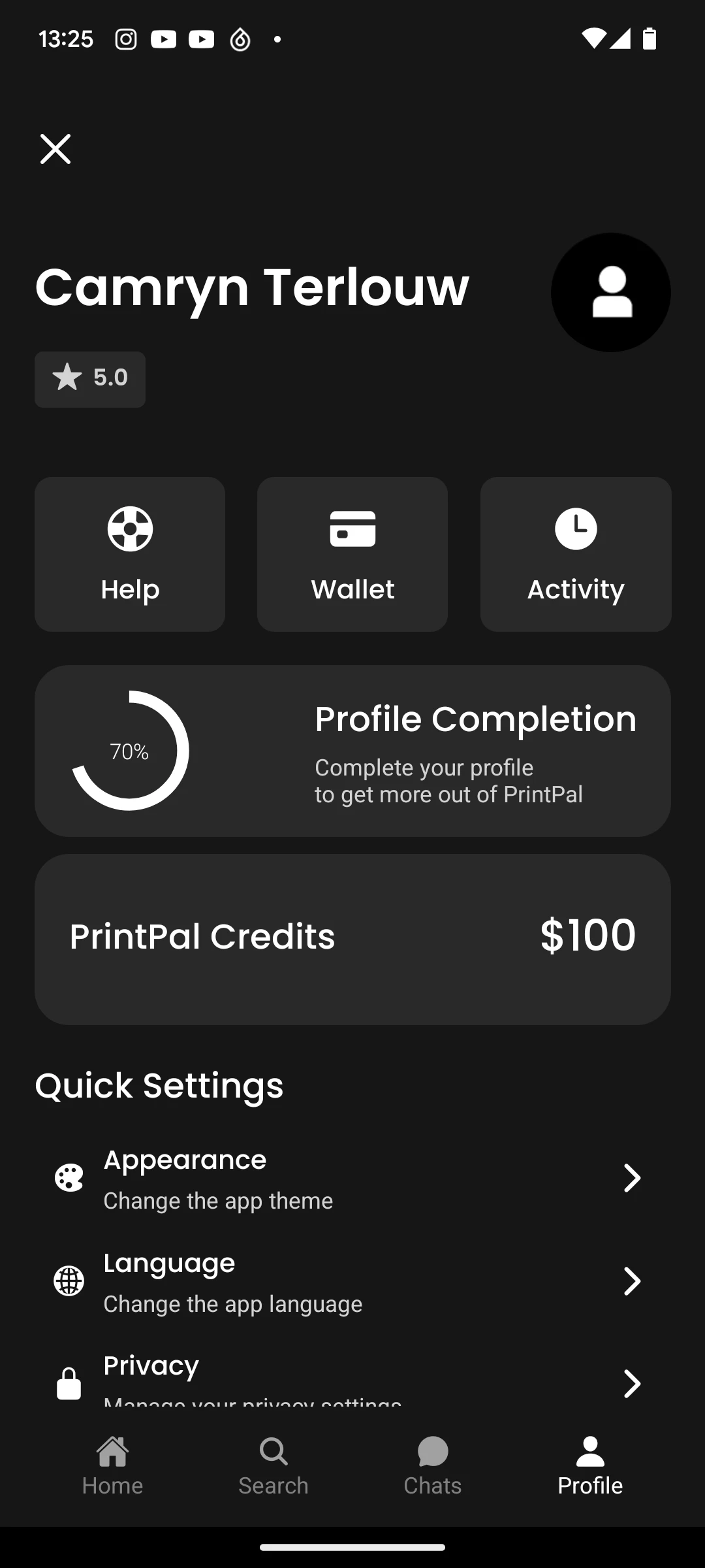 Screenshot voor project PrintPal