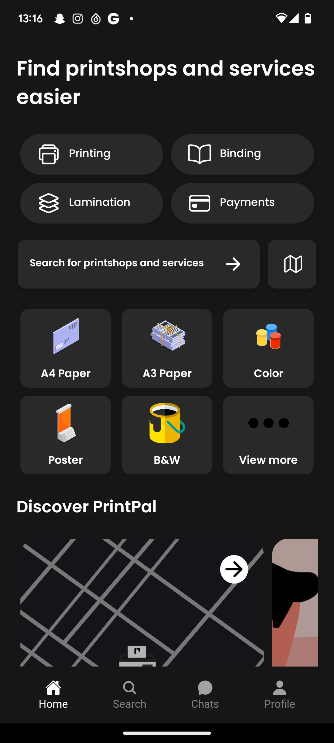 Screenshot voor project PrintPal